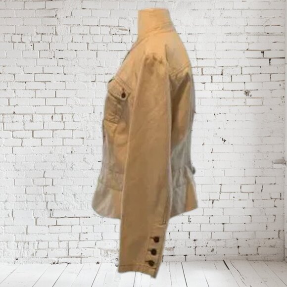 Vintage Faded Glory Off White Jean Jacket with Peplum - Picture 3 of 7